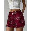imageMakeMeChic Womens Sequin Skirt Summer Floral Mesh Glitter Sparkly Mini SkirtBurgundy