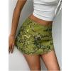 imageMakeMeChic Womens Sequin Skirt Summer Floral Mesh Glitter Sparkly Mini SkirtGreen