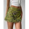 imageMakeMeChic Womens Sequin Skirt Summer Floral Mesh Glitter Sparkly Mini SkirtGreen