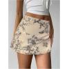 imageMakeMeChic Womens Sequin Skirt Summer Floral Mesh Glitter Sparkly Mini SkirtMulti Apricot