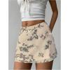 imageMakeMeChic Womens Sequin Skirt Summer Floral Mesh Glitter Sparkly Mini SkirtMulti Apricot