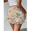 imageMakeMeChic Womens Sequin Skirt Summer Floral Mesh Glitter Sparkly Mini SkirtMulti Apricot