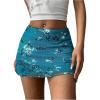 imageMakeMeChic Womens Sequin Skirt Summer Floral Mesh Glitter Sparkly Mini SkirtTeal Blue