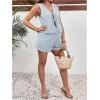imageMakeMeChic Womens Maternity 2 Piece Outfit Striped V Neck Tie Front Vest Top and Shorts Pregnancy SetBlue and White