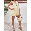 imageMakeMeChic Womens Maternity 2 Piece Outfit Striped V Neck Tie Front Vest Top and Shorts Pregnancy SetYellow