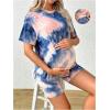 imageMakeMeChic Womens Maternity 2 Piece Outfit Tie Dye Pajamas Set Short Sleeve Tee Shirt and Biker Shorts Pregnancy Lounge SetMulti