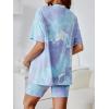 imageMakeMeChic Womens Maternity 2 Piece Outfit Tie Dye Pajamas Set Short Sleeve Tee Shirt and Biker Shorts Pregnancy Lounge SetPurple