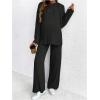 imageMakeMeChic Womens Maternity 2 Piece Outfits Lounge Set Ribbed Knit Long Sleeve Hoodie and Pants Pregnancy SetBlack
