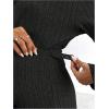 imageMakeMeChic Womens Maternity 2 Piece Outfits Lounge Set Ribbed Knit Long Sleeve Hoodie and Pants Pregnancy SetBlack