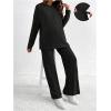 imageMakeMeChic Womens Maternity 2 Piece Outfits Lounge Set Ribbed Knit Long Sleeve Hoodie and Pants Pregnancy SetBlack