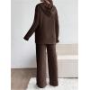 imageMakeMeChic Womens Maternity 2 Piece Outfits Lounge Set Ribbed Knit Long Sleeve Hoodie and Pants Pregnancy SetBrown