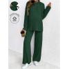 imageMakeMeChic Womens Maternity 2 Piece Outfits Lounge Set Ribbed Knit Long Sleeve Hoodie and Pants Pregnancy SetDark Green