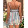 imageMakeMeChic Womens Maternity 2 Piece Outfits Striped Lace Trim Shirred Cami and Shorts Pregnancy SetMulticolor