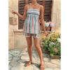 imageMakeMeChic Womens Maternity 2 Piece Outfits Striped Lace Trim Shirred Cami and Shorts Pregnancy SetMulticolor