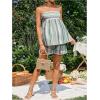 imageMakeMeChic Womens Maternity 2 Piece Outfits Striped Lace Trim Shirred Cami and Shorts Pregnancy SetMulticolor B