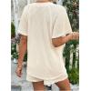 imageMakeMeChic Womens Maternity 2 Piece Set Crew Neck Button Short Sleeve Blouse and Shorts Summer SetWhite