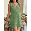 imageMakeMeChic Womens Maternity Clothes Bow V Neck Button Sleeveless Tank and Shorts Pregnancy Outfit SetMint Green