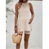 imageMakeMeChic Womens Maternity Pajama Set Loungewear Knit Tank Tops Biker Shorts Pregnancy SetApricot