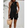 imageMakeMeChic Womens Maternity Pajama Set Loungewear Knit Tank Tops Biker Shorts Pregnancy SetBlack