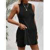 imageMakeMeChic Womens Maternity Pajama Set Loungewear Knit Tank Tops Biker Shorts Pregnancy SetBlack