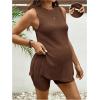 imageMakeMeChic Womens Maternity Pajama Set Loungewear Knit Tank Tops Biker Shorts Pregnancy SetBrown