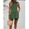 imageMakeMeChic Womens Maternity Pajama Set Loungewear Knit Tank Tops Biker Shorts Pregnancy SetGreen