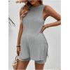 imageMakeMeChic Womens Maternity Pajama Set Loungewear Knit Tank Tops Biker Shorts Pregnancy SetGrey Solid