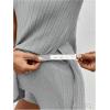 imageMakeMeChic Womens Maternity Pajama Set Loungewear Knit Tank Tops Biker Shorts Pregnancy SetGrey Solid