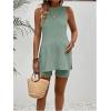 imageMakeMeChic Womens Maternity Pajama Set Loungewear Knit Tank Tops Biker Shorts Pregnancy SetMint Green