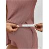 imageMakeMeChic Womens Maternity Pajama Set Loungewear Knit Tank Tops Biker Shorts Pregnancy SetPink