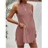 imageMakeMeChic Womens Maternity Pajama Set Loungewear Knit Tank Tops Biker Shorts Pregnancy SetPink