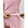 imageMakeMeChic Womens Maternity Pajama Set Loungewear Knit Tank Tops Biker Shorts Pregnancy SetPink Solid