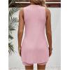 imageMakeMeChic Womens Maternity Pajama Set Loungewear Knit Tank Tops Biker Shorts Pregnancy SetPink Solid