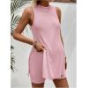imageMakeMeChic Womens Maternity Pajama Set Loungewear Knit Tank Tops Biker Shorts Pregnancy SetPink Solid