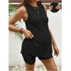 imageMakeMeChic Womens Maternity Pajama Set Loungewear Knit Tank Tops Biker Shorts Pregnancy SetSolid Black