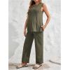 imageMakeMeChic Womens Maternity Pajamas Lounge Sets 2 Piece Outfits Sleeveless Tank Top and Pants Pregnancy SetDark Green