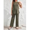 imageMakeMeChic Womens Maternity Pajamas Lounge Sets 2 Piece Outfits Sleeveless Tank Top and Pants Pregnancy SetDark Green