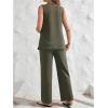 imageMakeMeChic Womens Maternity Pajamas Lounge Sets 2 Piece Outfits Sleeveless Tank Top and Pants Pregnancy SetDark Green