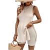 imageMakeMeChic Womens Maternity Pajama Set Loungewear Knit Tank Tops Biker Shorts Pregnancy SetApricot