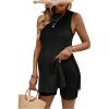 imageMakeMeChic Womens Maternity Pajama Set Loungewear Knit Tank Tops Biker Shorts Pregnancy SetBlack
