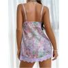 imageMakeMeChic Womens Maternity 2 Piece Lingerie Set Floral Lace Sheer Babydoll Bow Tie Chemise SleepwearMauve Purple