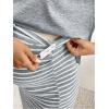 imageMakeMeChic Womens Maternity 2 Piece Outfits Letter Graphic Tee Shirt and Striped Bodycon Maxi Maternity DressGrey