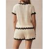 imageMakeMeChic Womens Maternity 2 Piece Outfits Summer V Neck Short Sleeve Tee Top and Shorts SetApricot