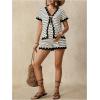 imageMakeMeChic Womens Maternity 2 Piece Outfits Summer V Neck Short Sleeve Tee Top and Shorts SetBlack and White