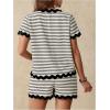 imageMakeMeChic Womens Maternity 2 Piece Outfits Summer V Neck Short Sleeve Tee Top and Shorts SetBlack and White