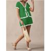 imageMakeMeChic Womens Maternity 2 Piece Outfits Summer V Neck Short Sleeve Tee Top and Shorts SetDark Green