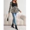 imageMakeMeChic Womens Maternity Blouse Graphic Print Lantern Sleeve Scoop Neck Pregnancy TopsBlack and White