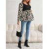 imageMakeMeChic Womens Maternity Blouse Graphic Print Lantern Sleeve Scoop Neck Pregnancy TopsBlack and White