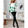imageMakeMeChic Womens Maternity Blouse Graphic Print Lantern Sleeve Scoop Neck Pregnancy TopsGreen
