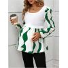 imageMakeMeChic Womens Maternity Blouse Graphic Print Lantern Sleeve Scoop Neck Pregnancy TopsGreen
